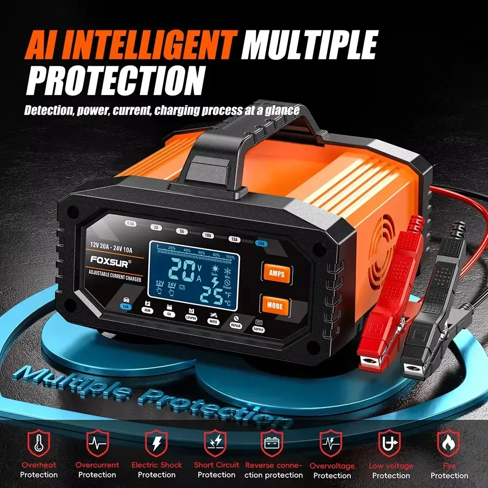 Зарядний пристрій FAC-200 (12 V 20 А — 24 V 10 A) з режимом блока живлення (Жовтогарячий) Вінниця - фото 10