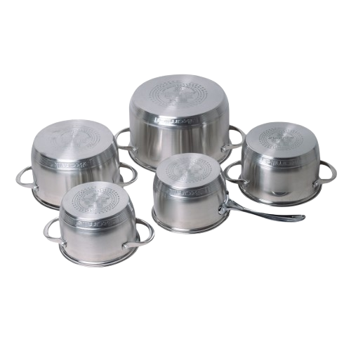 Набір каструль 10 предметів (ківш 1,8/каструлі 1,8/2,3/3,3/5,8л) нержавіюча сталь 7-шарове дно 4710S KAMILLE Житомир - изображение 3