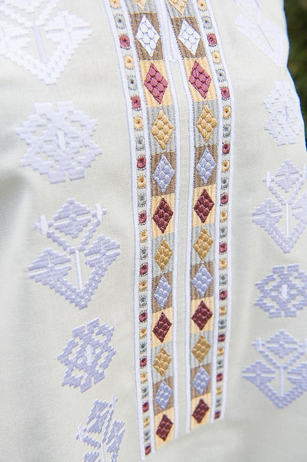 Вышиванка женская с длинным рукавом  льняная, молочная я топ Киев - изображение 2