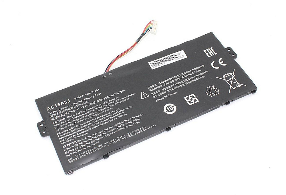 Аккумулятор для ноутбука Acer AC15A3J Chromebook Spin 11 C738T 11.4V Black 3600mAh 8Pin OEM Вінниця - фото 1