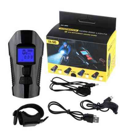 Вело ліхтар + комп'ютер + дзвінок XA-585-T6+2LED micro USB вбудований акумулятор (4 режим) Київ