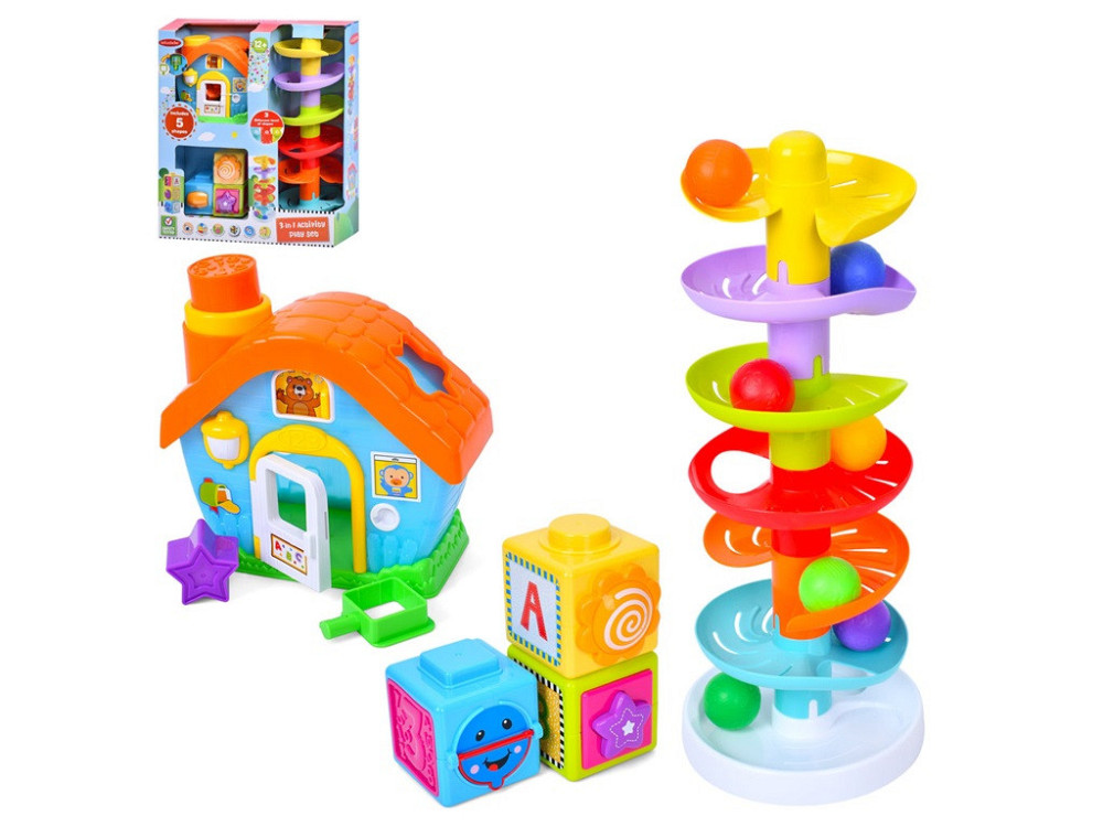 Гра розвиваюча 3в1 будиночок лабіринт кубики 7 кульок (PL1016-PL2041-PL2052) Чернигов - изображение 1