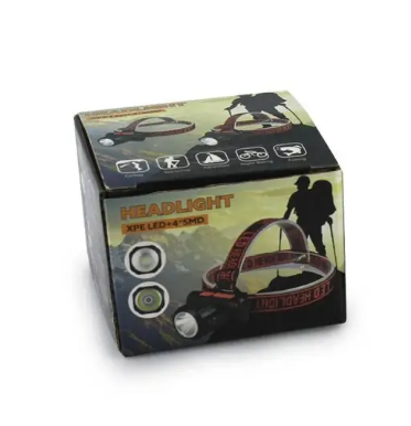 Фонарик налобный аккумуляторный BAILONG BL-2001 1*XPE, 4*SMD (~500Lm), аккумулятор, 2 стороны свечен Киев