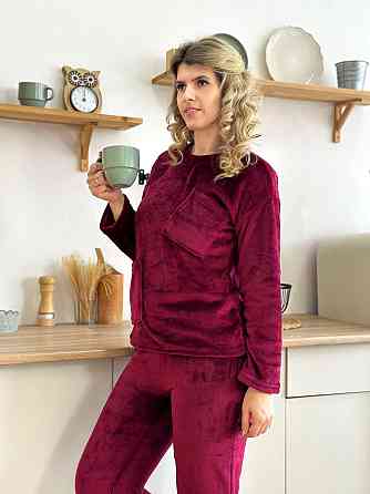 Махровий костюм з декоративними кишенями Luci 50-52, Бордовий Київ