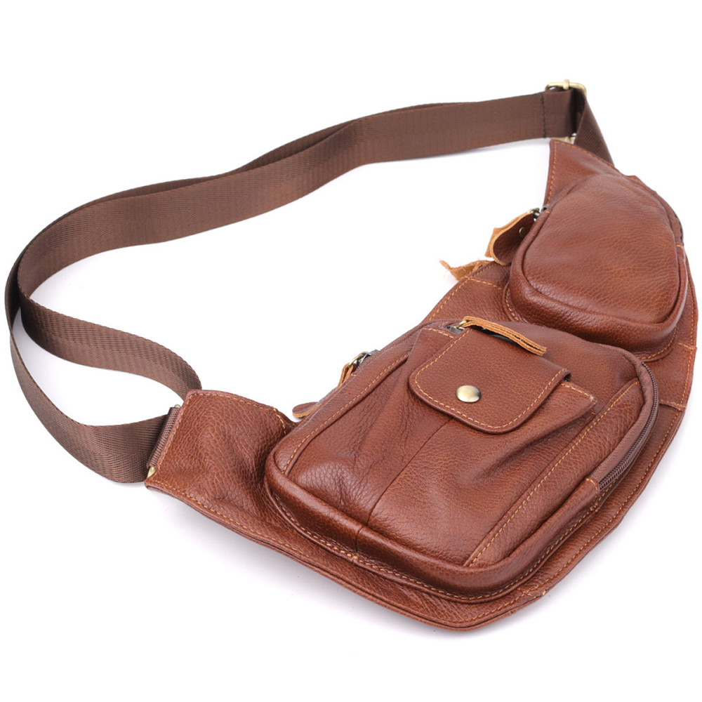 Мужская сумка с большим количеством карманов из натуральной кожи Vintage 22963 Коричневый Киев - изображение 5