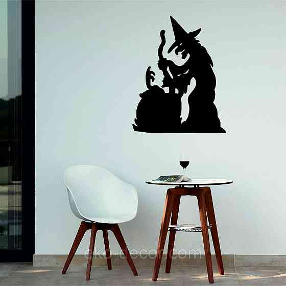 Декоративное настенное 3D Панно «Ведьма», Декор на стену с объемом 110*87 см, Черный Киев