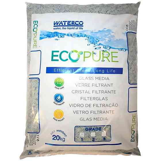 Песок стеклянный для бассейна Waterco EcoPure 0.5-1.0 мм (мешок 20 кг) Киев
