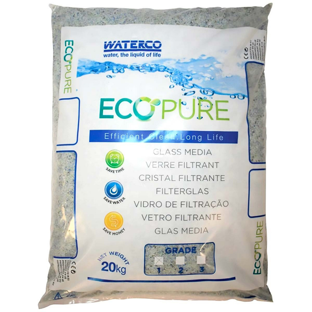 Песок стеклянный для бассейна Waterco EcoPure 0.5-1.0 мм (мешок 20 кг) Киев - изображение 1
