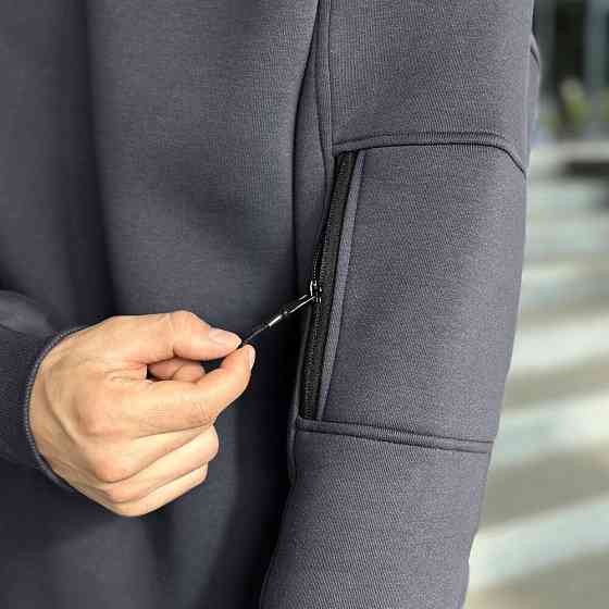 Світшот чоловічий зимовий однотонний сірий Pobedov Apex Київ