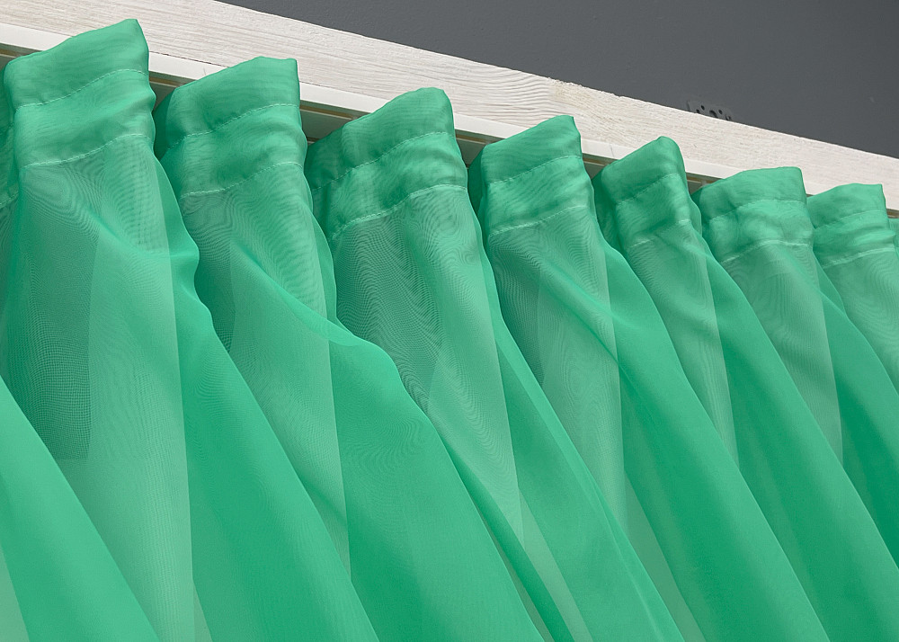 Кухонні шторки VR-Textil № 060к "Дует" з підв'язками м'ятний з білим 330х170 см (50-954) Київ - фото 13