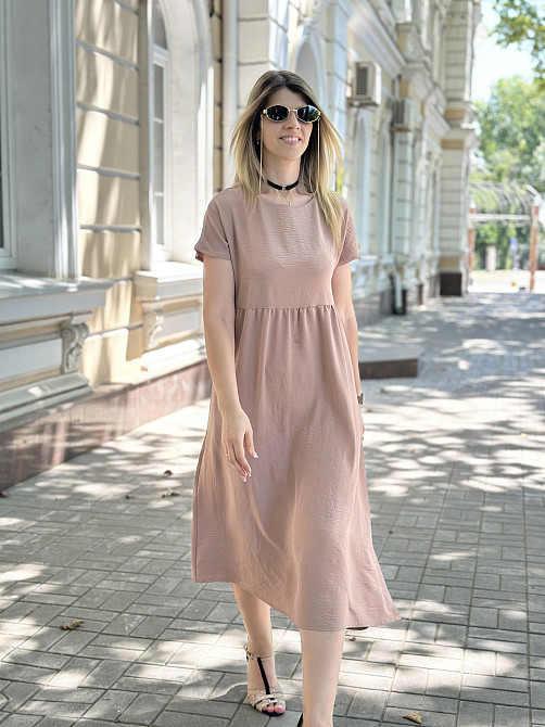 Летнее платье миди свободного кроя Ordinary 42-44, Капучино Киев - изображение 3