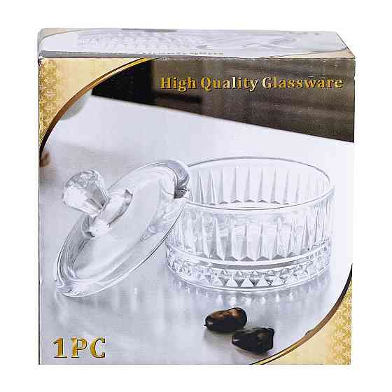 Стеклянная конфетница с крышкой, 10 см Киев