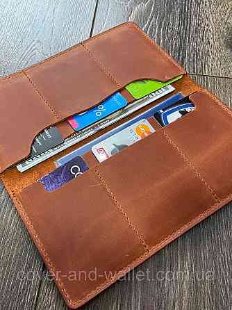 Коричневый кошелек купюрник ручной роботы из натуральной кожи LQ Leather Киев
