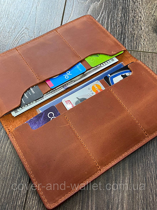 Коричневий гаманець купюрник ручної роботи з натуральної шкіри LQ Leather Київ - фото 6