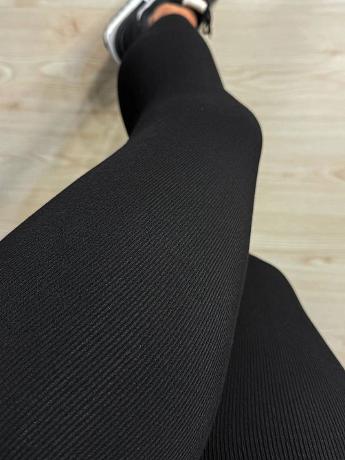 Лосини жіночі Kataya 6829 утеплені в рубчик бавовняні чорні, чорний, 42-48 Київ - фото 17