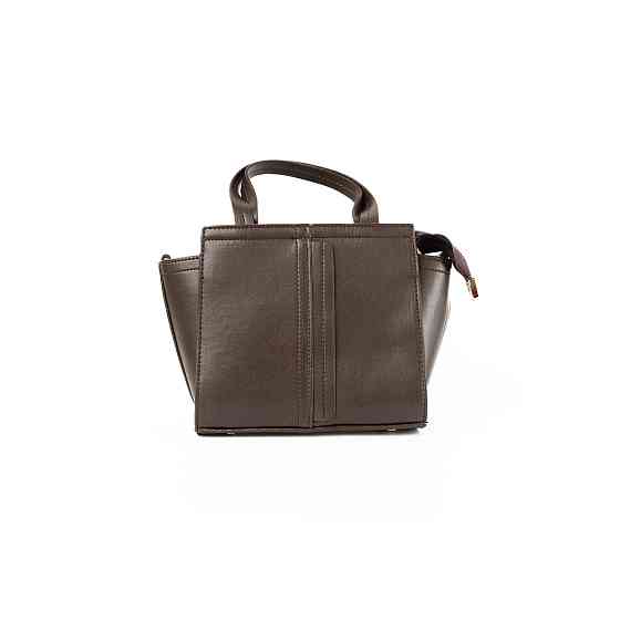 Сумка женская на молнии из искусственной кожи, с съемным плечевым ремешком и двумя ручками, Шоколадный Каменец-Подольский