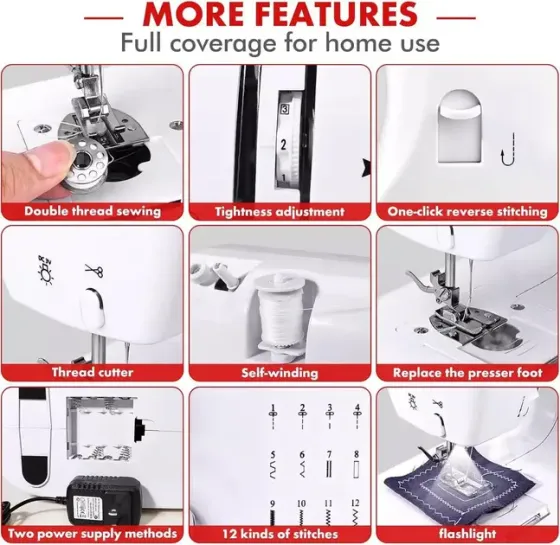 Портативная швейная машинка YASM 825 Мини с оверлоком и педалью Коломия