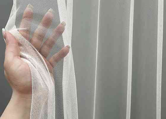 Тюль VR-Textil 1699т Грек-сетка с вышивкой Молочный с пудровым 300х270 см (42-0733) Киев