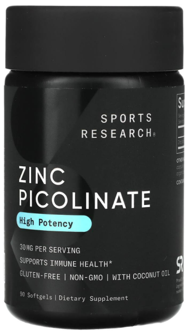 Цинк пиколинат 30 мг Sports Research Zinc Picolinate 90 капс Київ - фото 1