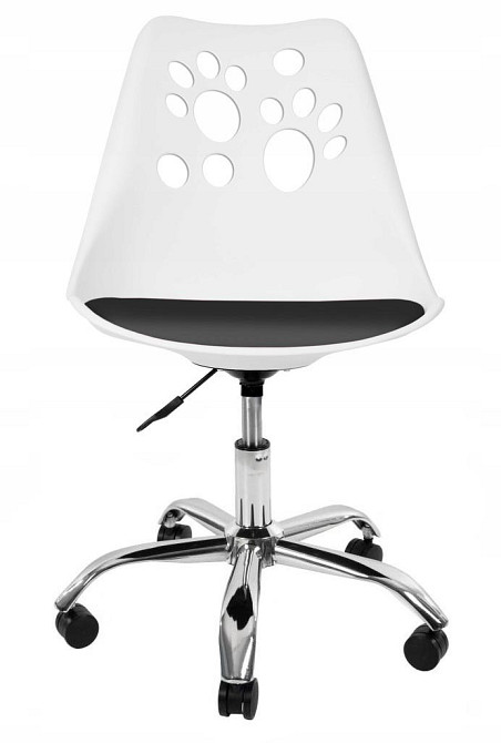 Кресло офисное компьютерное Bonro B-881 рабочее для компьютера офиса дома Бело-черный Киев - изображение 3