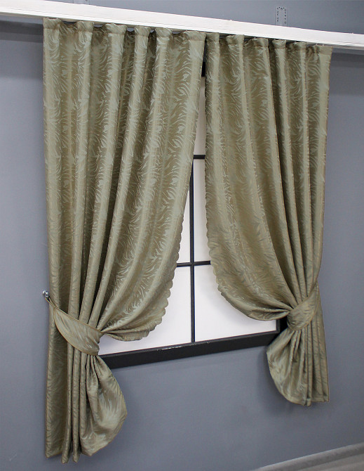 Комплект коротких штор VR-Textil Жаккард Magic № 1603ш Бежевый с золотистым 145х170 см 2 шт (35-0248) Киев - изображение 2