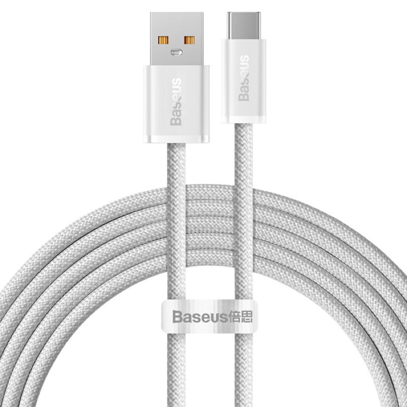 Кабель Baseus Dynamic Series Fast Charging Data Cable USB to Type-C 100W 1m White Одеса - фото 1
