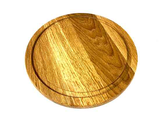 Деревянная тарелка из натурального дерева диаметр 25 см, высота 2 см, тарелка для закусок Каменец-Подольский