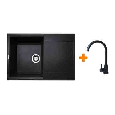 Мойка кухонная Adamant Horizon чорний + змішувач (1824296911503) Вінниця
