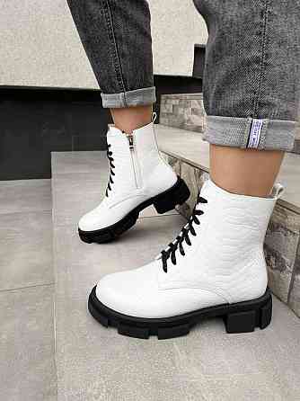 Черевики жіночі GREMMY білий дракон натуральна шкіра висота 13 см розмір 38 (4176) Коломия