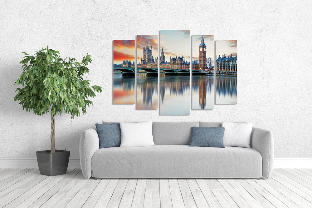 Модульна картина у вітальню/ спальню Лондон Біг Бен LM002_5 90х132 см Київ - фото 3