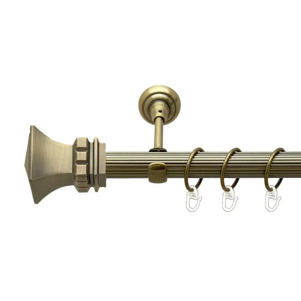 Карниз Orvit Емпорія металевий однорядний відкритий рифлена труба кільце металеве Антик 25 мм 200 см (00-00018233) Львів - фото 1