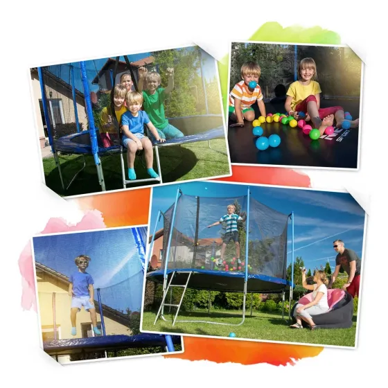 Батут Neo-Sport з зовнішньою сіткою 4,5 футів 140 см синій Київ