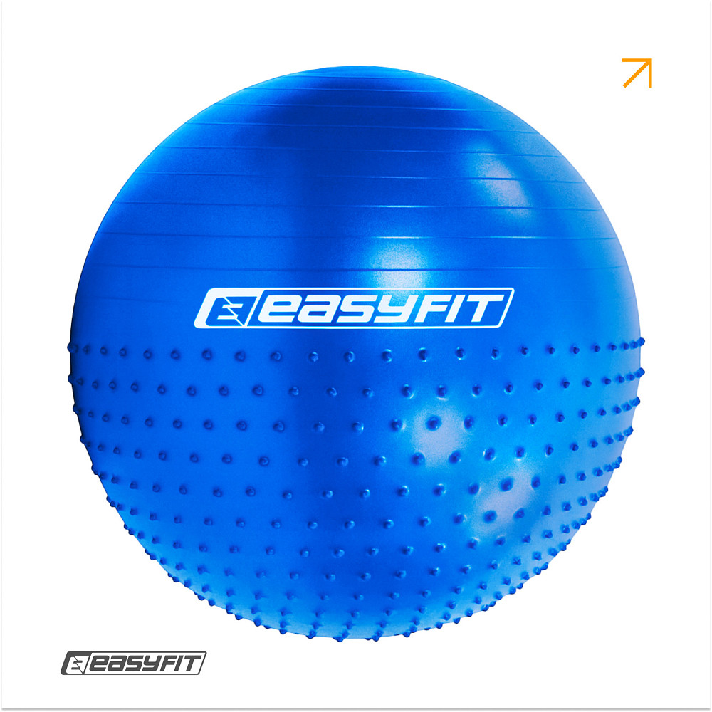 Фітбол 75 см EasyFit Hybrid синій (фітбол напівмасажний) Коломия - фото 1