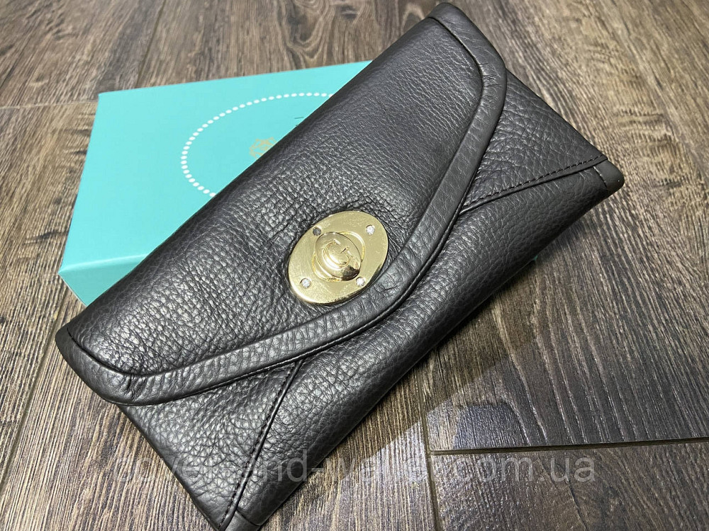 Тонкий м'який жіночий гаманець із міцної шкіри коричневого кольору Guxilai Київ - фото 1