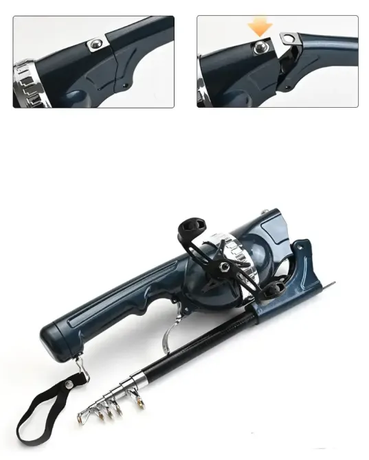 Удочка спиннинг складная телескопическая / Мини спиннинг для рыбалки Коломия - фото 3