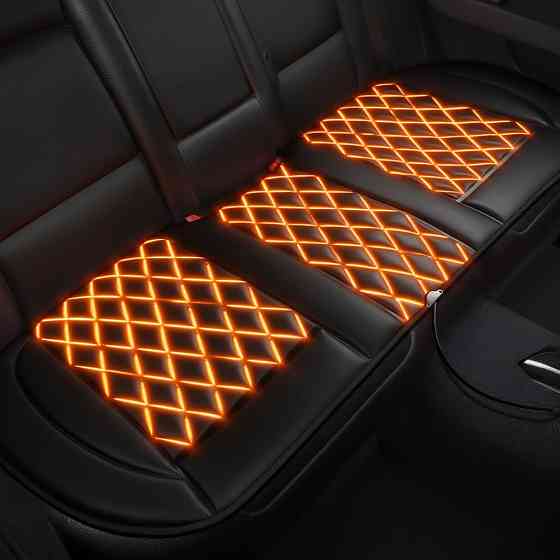 Накидка для автомобільного сидіння з підігрівом на задній ряд універсальна в машину від прикурювача 12В, чорний Кам'янець-Подільський