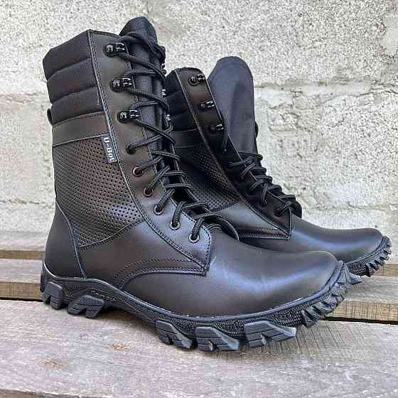 Військові чоловічі чорні тактичні літні берці СПРИНТ міцні, прошиті та проклеєні для ЗСУ Львів