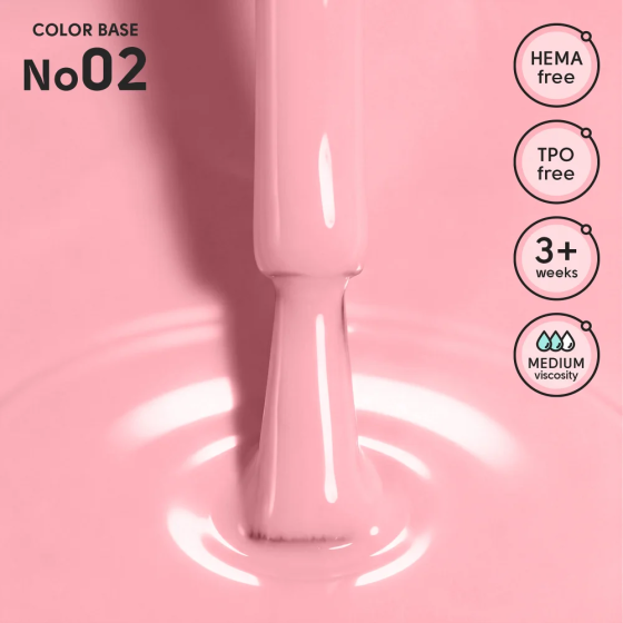 Цветная база для гель-лака 02 Color Base Shelly 12 мл Киев