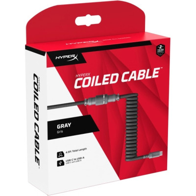 Дата кабель USB 2.0 AM to USB-C 1.37m coiled gray-black HyperX (6J679AA) Вінниця - фото 5