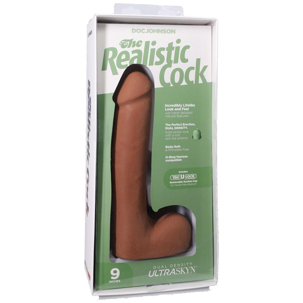 Фалоімітатор Doc Johnson The Realistic Cock ULTRASKYN - 9 Inch with Balls Caramel Sex Aura Київ - фото 8