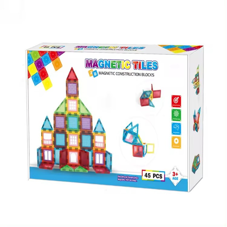 Конструктор магнітний різнокольоровий дитячий на 45 деталей Кам'янець-Подільський - фото 1