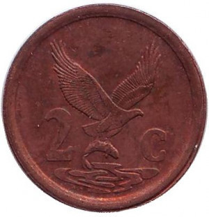 Орел. Монета 2 центи. 1991,94 рік, ПАР..(Д) Полтава - фото 1