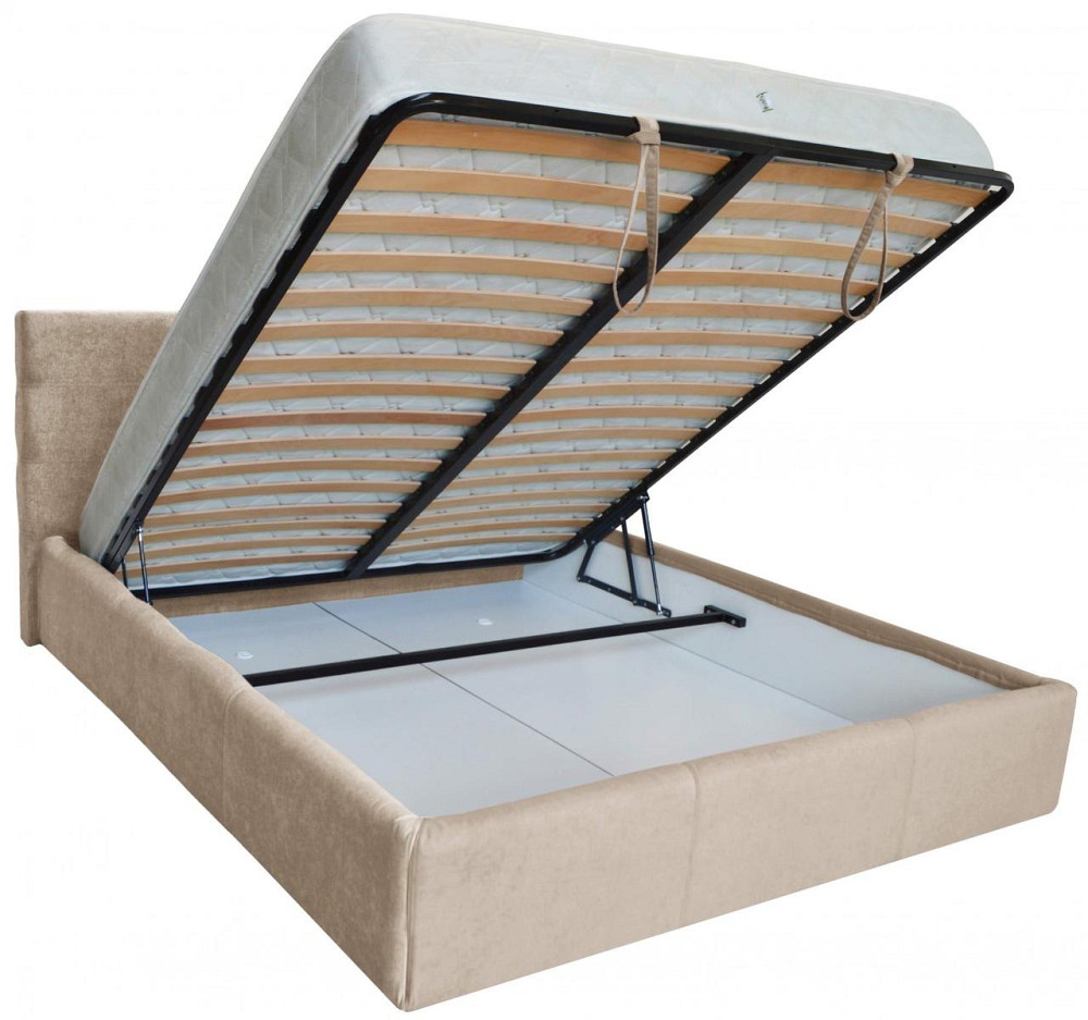 Кровать Manchester Comfort 140 х 200 см Мисти Milk A1 С подъемным механизмом и нишей для белья Бежевый Днепр - изображение 20