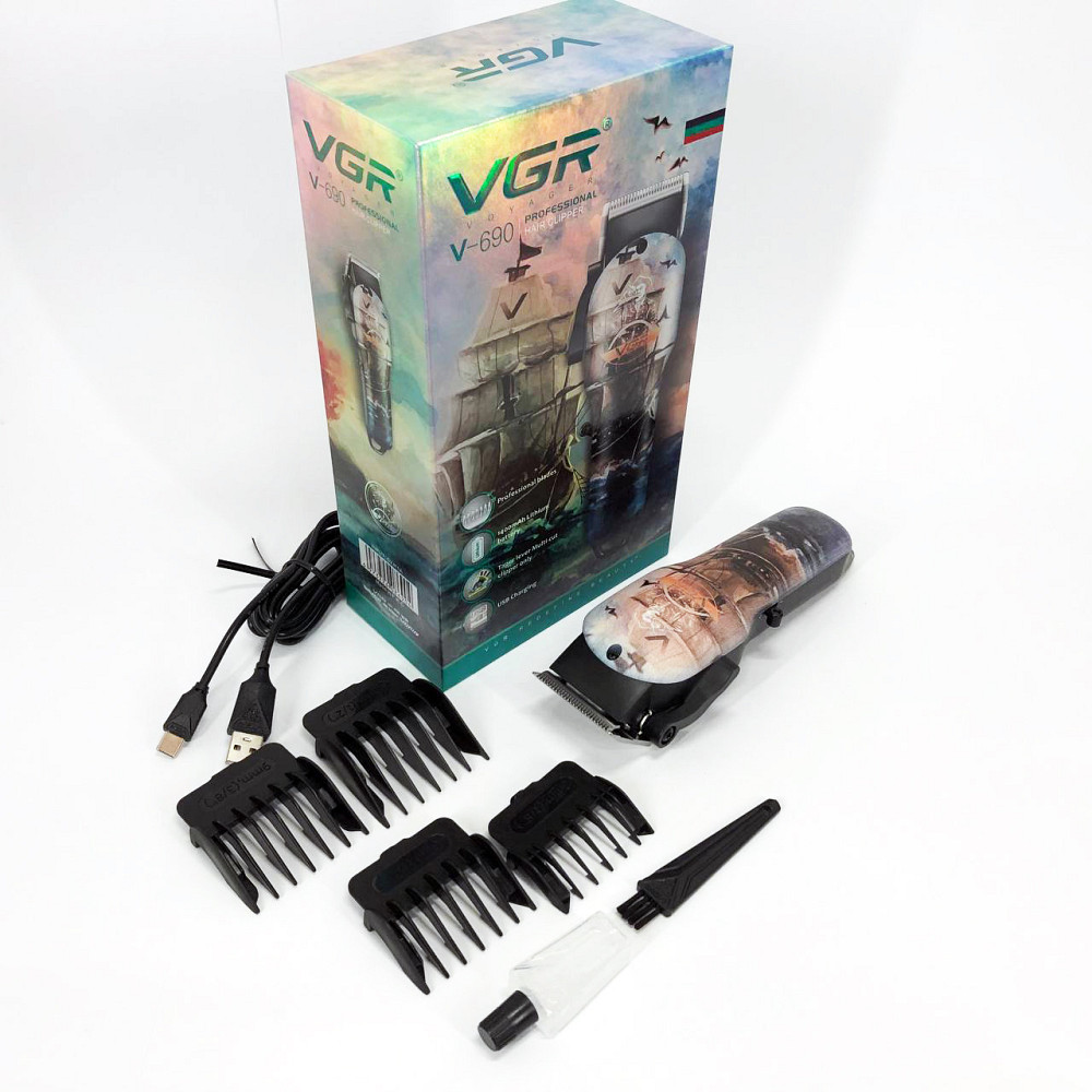 Домашня машинка акумуляторна для стрижки волосся VGR, Тример з регульованою довжиною IY-46 Львів - фото 11