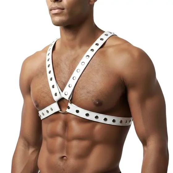 Чоловіча портупея Art of Sex - Spartacus, екошкіра, колір білий, розмір XS-M Львів