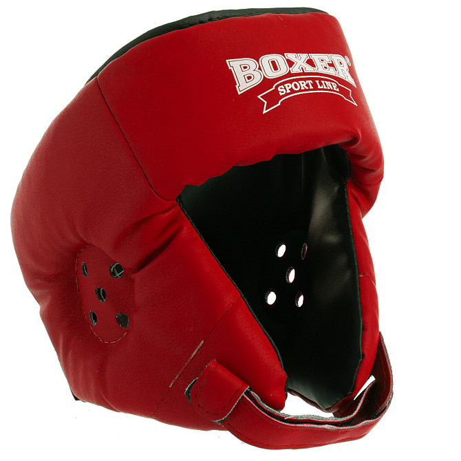 Шолом бокс/карате BOXER Шкірвініл Еліт M-XL Вишневе - фото 1