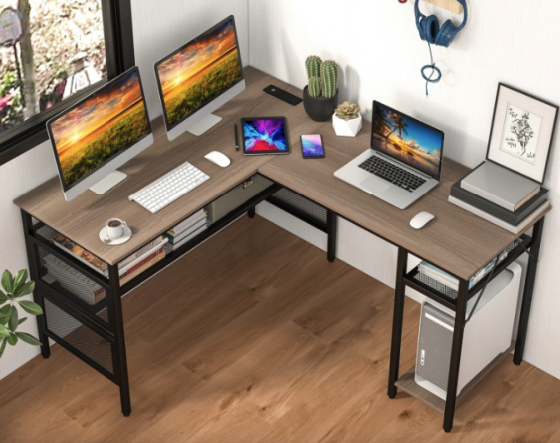 Комп'ютерний стіл Costway Hutch L-подібний з зарядним Київ