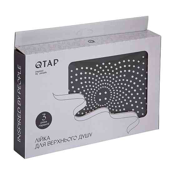 Лійка для верхнього душу Qtap Hlavova 260x180 мм прямокутна QTHLA107CRM45784 Chrome/Black Київ