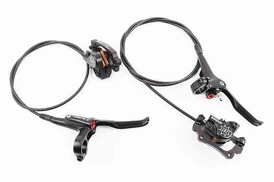 Гальмо Disk-brake гідравлічне переднє (F160/R140мм)+заднє (F180/R160мм), чорні Киев