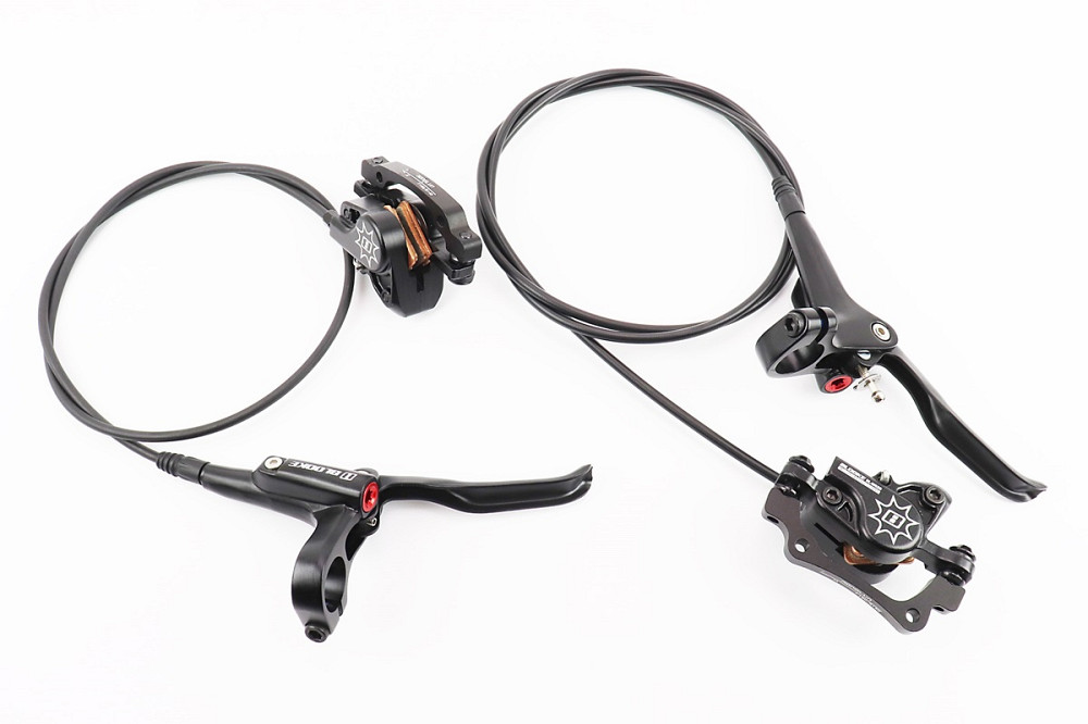 Гальмо Disk-brake гідравлічне переднє (F160/R140мм)+заднє (F180/R160мм), чорні Киев - изображение 1